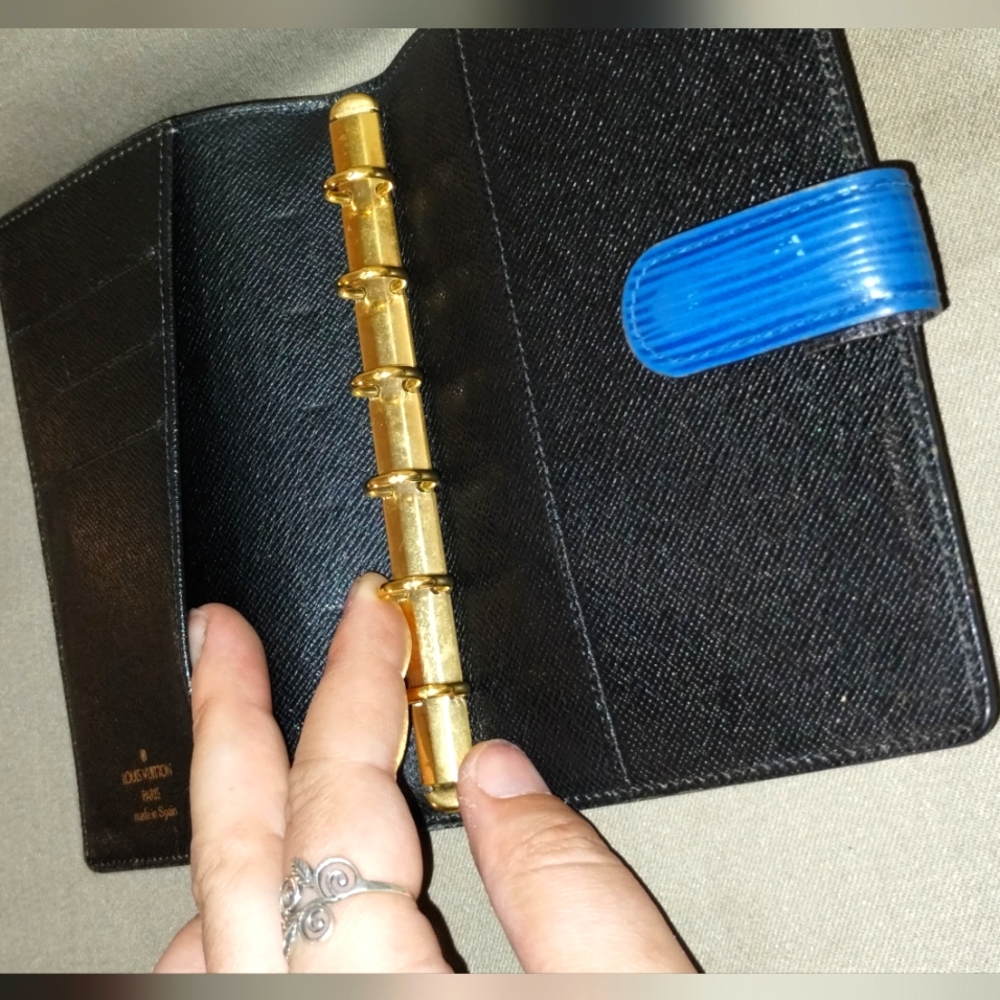 LOUIS VUITTON BLUE EPI LEATHER PLANNER/POCKETBOOK/ORGANIZER 6" x 4" ~ AUTHENTIC - Picture 9 of 12